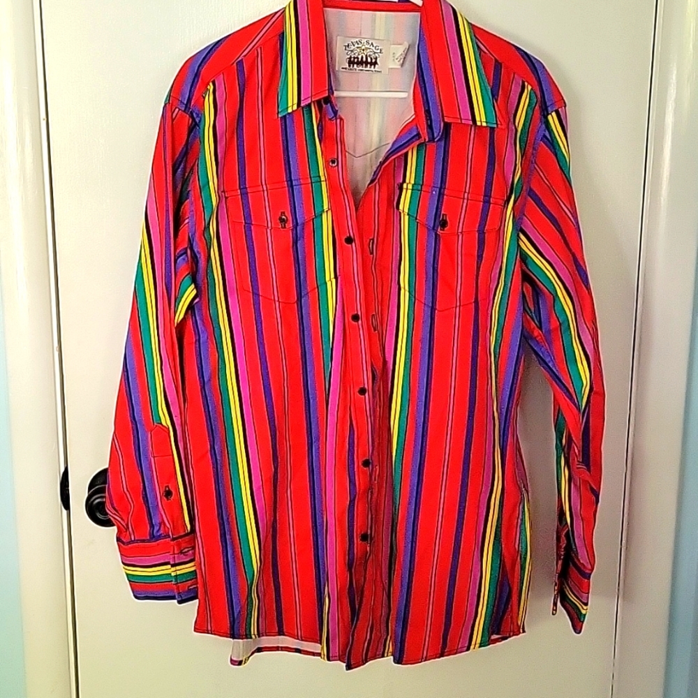 Striped American made cloth button down shirt